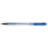  Golyóstoll, 0,27 mm, nyomógombos, átlátszó tolltest, PILOT "BP-S Matic", kék