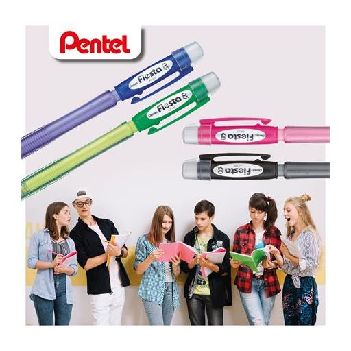 Nyomósirón, 0,5 mm, PENTEL, "Fiesta AX105-AO", fekete