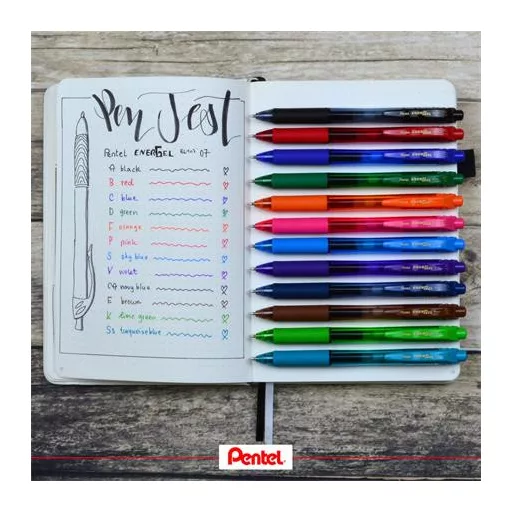 Zseléstoll, 0,35 mm, nyomógombos, PENTEL "EnerGelX BL107", fekete