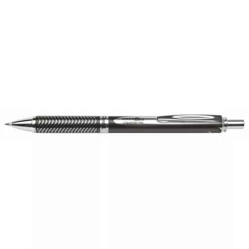Zseléstoll, 0,35 mm, nyomógombos, fekete tolltest, PENTEL "EnerGel BL-407" kék