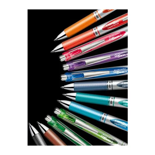 Zseléstoll, 035 mm, nyomógombos, PENTEL "EnerGel BL77", világoskék