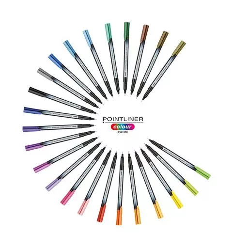Tűfilc készlet, 0,4 mm, PENTEL "Pointliner", 24 különböző szín