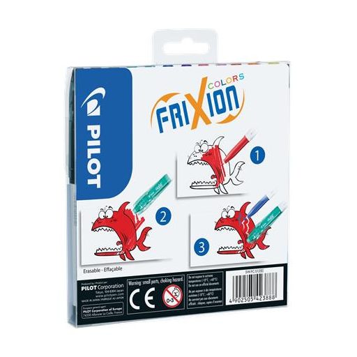 Filctoll készlet, 0,39-0,7 mm, törölhető, PILOT "Frixion Colors", 12 különböző szín