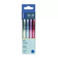   Zseléstoll készlet, 0,32 mm, nyomógombos, PILOT "G-2 Bubble", kék, 4 különböző minta