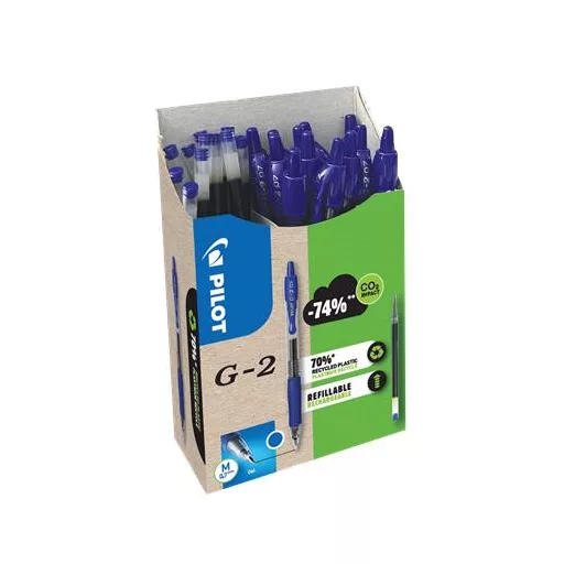 Zseléstoll, 0,32 mm, nyomógombos, PILOT "G-2, Bonus Pack", kék + betét