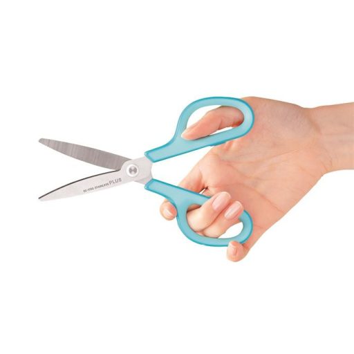 Olló, általános, 17,5 cm, PLUS "Fitcut Curve", világoskék