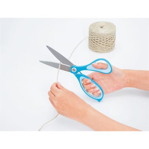 Olló, általános, 17,5 cm, PLUS "Fitcut Curve", világoskék