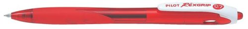 Golyóstoll, 0,22 mm, nyomógombos, PILOT "Rexgrip", piros