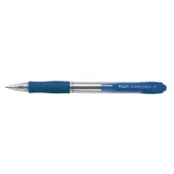   Golyóstoll, 0,22 mm, nyomógombos, PILOT "Super Grip", kék