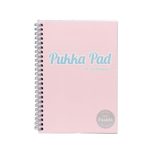 Spirálfüzet, A5, vonalas, 100 lap, PUKKA PAD "Pastel Jotta Pad", vegyes szín