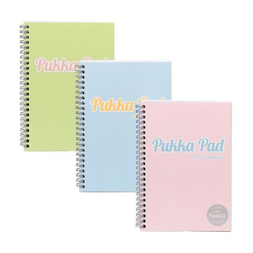 Spirálfüzet, A5, vonalas, 100 lap, PUKKA PAD "Pastel Jotta Pad", vegyes szín