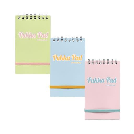 Jegyzetfüzet, A7, vonalas, 50 lap, PUKKA PAD "Pastel", vegyes színek
