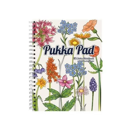 Spirálfüzet, B5, vonalas, színezővel, 100 lap, PUKKA PAD "Jotta Notebook", vegyes szín