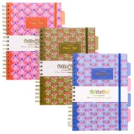   Spirálfüzet, B5, vonalas, 100 lap, PUKKA PAD "Floral Project Book", vegyes minta