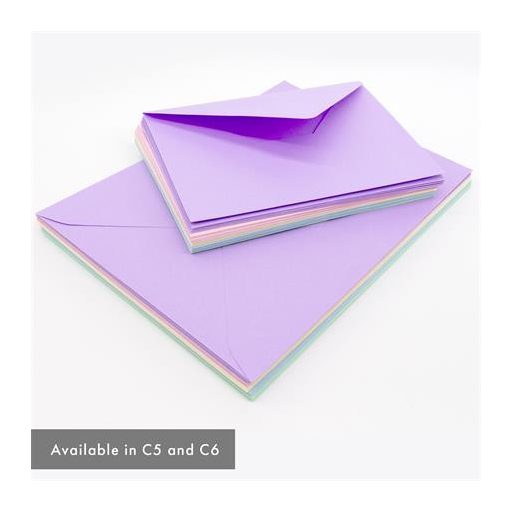 Boríték, C6, szilikonos, PUKKA PAD "Pastel", vegyes színek