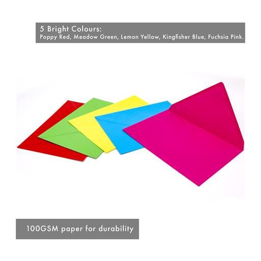 Boríték, C6, szilikonos, PUKKA PAD "Bright", vegyes színek