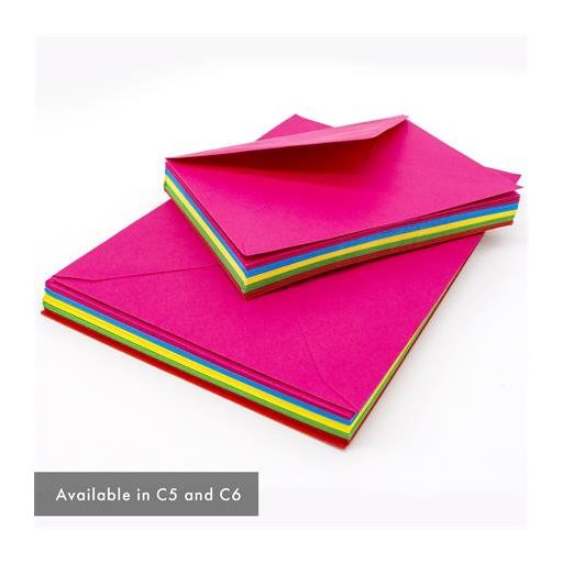 Boríték, C6, szilikonos, PUKKA PAD "Bright", vegyes színek