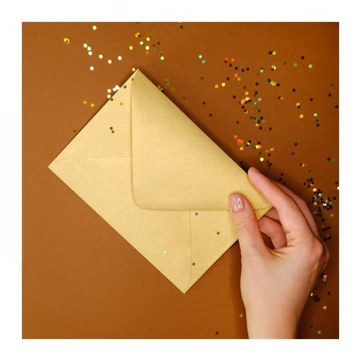 Boríték, C6, szilikonos, PUKKA PAD "Gold", arany