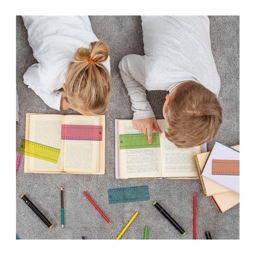 Vonalzó készlet, műanyag, 18 cm, PUKKA PAD "Irlen", 5 különböző szín