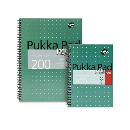 Spirálfüzet, A4+, kockás, 100 lap, PUKKA PAD, "Metallic Jotta"