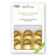 Léggömb, 30 cm, PUKKA PAD, metál arany