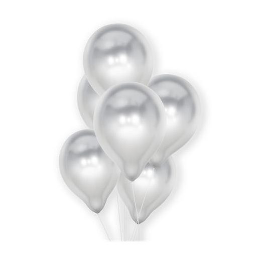 Léggömb, 30 cm, PUKKA PAD, metál ezüst