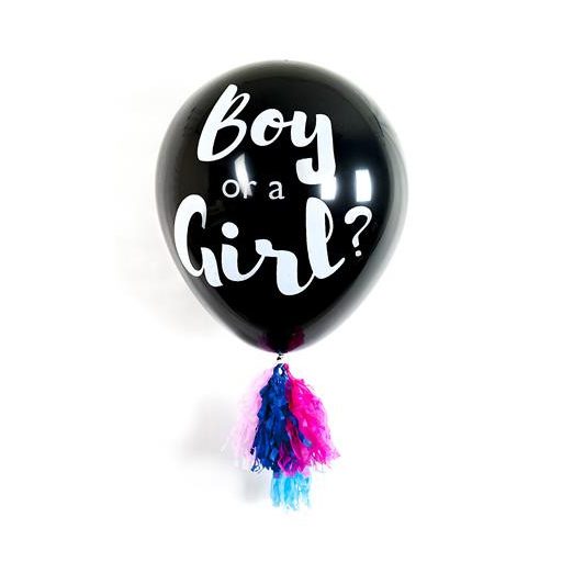 Léggömb, 91 cm, PUKKA PAD "Boy or a Girl", konfettivel