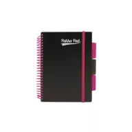   Spirálfüzet, A5, vonalas, 100 lap, PUKKA PAD, "Neon black project book"
