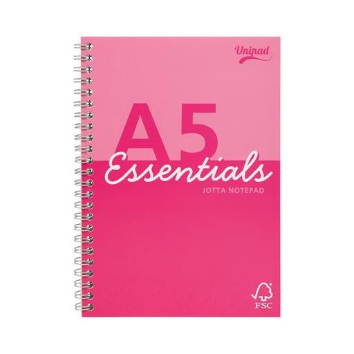 Spirálfüzet, A5, vonalas, 80 lap, PUKKA PAD "Unipad Essentials Jotta", vegyes