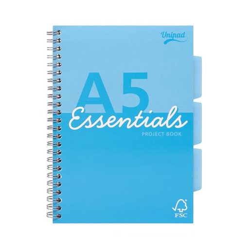 Spirálfüzet, A5, vonalas, 100 lap, PUKKA PAD "Unipad Essentials Project Book", vegyes