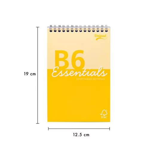 Jegyzettömb, B6, vonalas, 80 lap, PUKKA PAD "Unipad Essentials Shorthand", vegyes