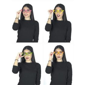   Szemüveg, UV fényben fluoreszkáló, műanyag, neon színek