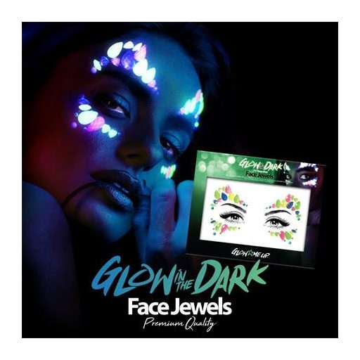 Arc ékszer készlet, öntapadó, UV fényben fluoreszkáló, "Glow in the dark", neon színek