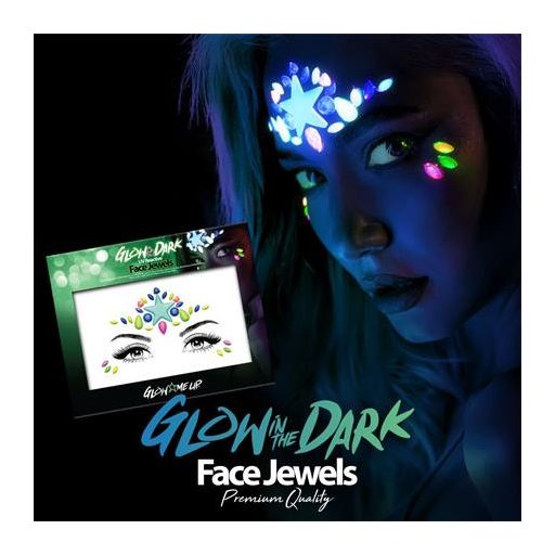 Arc ékszer készlet, öntapadó, UV fényben fluoreszkáló, "Glow in the dark", neon színek