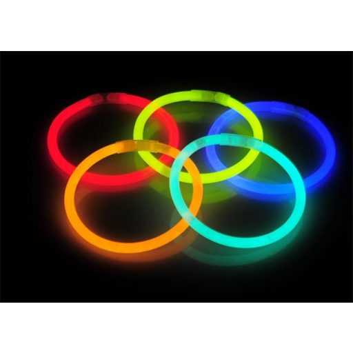 Karkötő, sötétben világító, műanyag, 15 db, vegyes színek