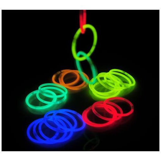 Karkötő, sötétben világító, műanyag, 15 db, vegyes színek