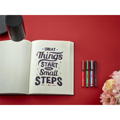 Tűfilc készlet, 0,4 mm, ROTRING "Liner", 4 különböző szín