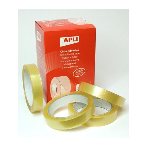 Ragasztószalag, 12 mm x 66 m, APLI "Transparent", átlátszó