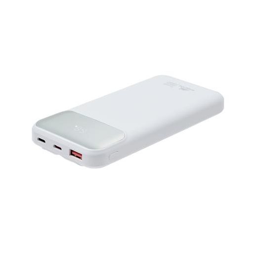Hordozható akkumulátor, beépített kábellel, 10000mAh, RIVACASE "VA2211", fehér