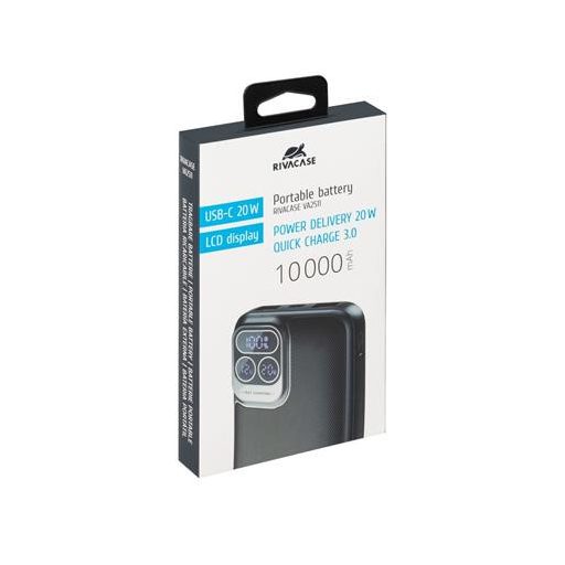 Hordozható akkumulátor, 10000mAh, QC/PD 20W, RIVACASE "VA2511"