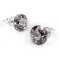 Fülbevaló, fekete csipke mintás SWAROVSKI® kristállyal, 8mm, ART CRYSTELLA®