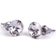   Fülbevaló, natúr fehér SWAROVSKI® kristállyal, 8 mm, ART CRYSTELLA®
