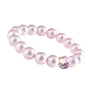   Karkötő, rózsaszín SWAROVSKI® gyöngyből, színjátszós fehér kristállyal, 10 mm, ART CRYSTELLA® M