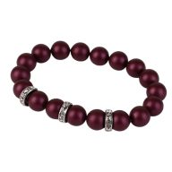   Karkötő, ametiszt lila SWAROVSKI® gyöngyből, fehér rondella kristállyal, 10mm, ART CRYSTELLA® M