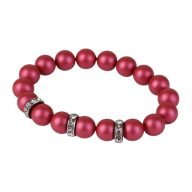   Karkötő, fénylő eper SWAROVSKI®gyöngyből, fehér rondella kristállyal, 10mm, ART CRYSTELLA® M