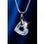 Nyaklánc, szív formájú, fehér színjátszós SWAROVSKI® kristállyal, 17 mm, ART CRYSTELLA®