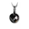 Nyaklánc, kerek formájú, Black Diamond SWAROVSKI® medállal, 18mm ART CRYSTELLA®