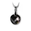 Nyaklánc, kerek formájú, Black Diamond SWAROVSKI® medállal, 18mm ART CRYSTELLA®