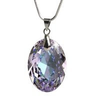   Nyaklánc, ovális formájú, ametiszt lila SWAROVSKI® kristállyal, 16 mm ART CRYSTELLA®