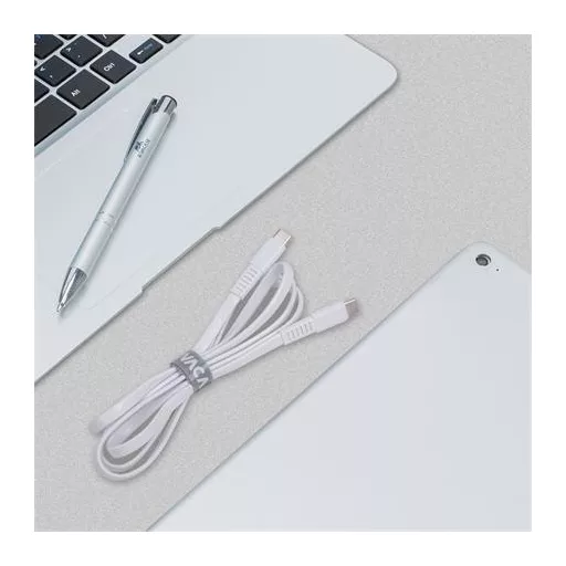 USB kábel, USB-C - USB-C, 1,2 m, RIVACASE "PS6005", fehér